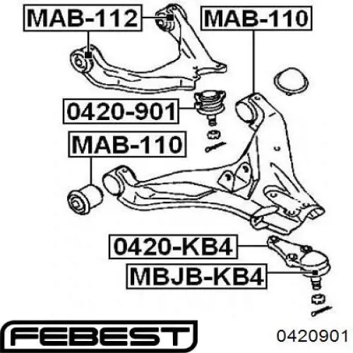 Верхние шаровые Febest 0420901