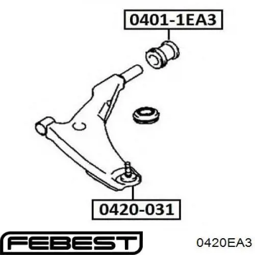 Шаровая опора, нижняя Febest 0420EA3 цена, от 11.96 USD