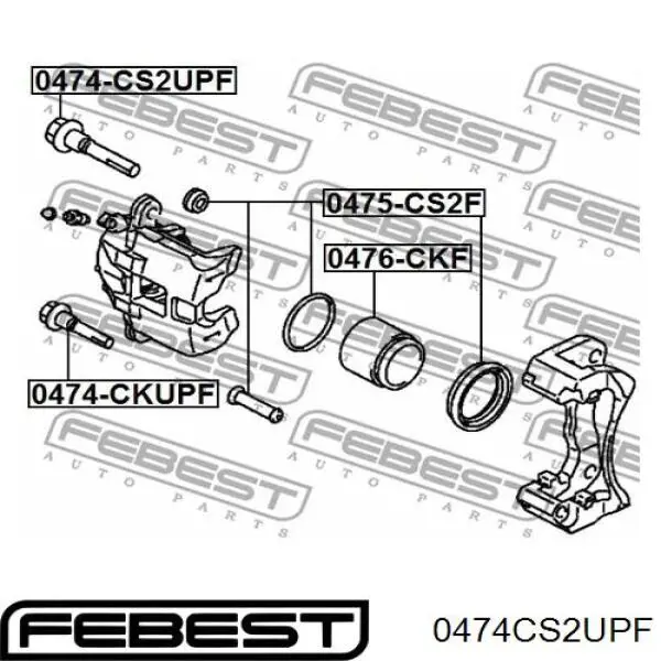 Направляющая суппорта переднего верхняя Febest 0474CS2UPF цена, от 4.45 USD