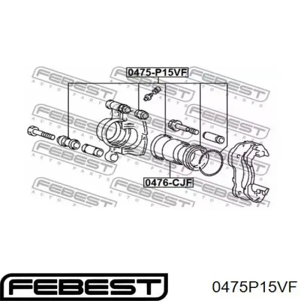 0475P15VF Febest ремкомплект суппорта тормозного переднего