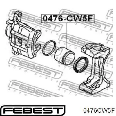 0476CW5F Febest поршень суппорта тормозного переднего