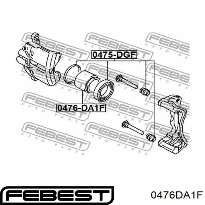 Купить 0476DA1F Febest Поршень суппорта тормозного переднего