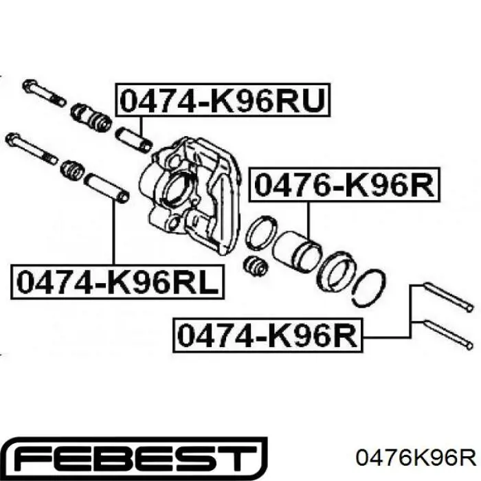 Поршень суппорта тормозного заднего 0476K96R Febest