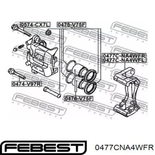 Кронштейн суппорта Febest 0477CNA4WFR цена, от 55.47 USD