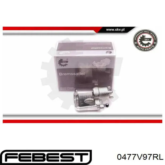 Суппорт тормозной левый задний Febest 0477V97RL