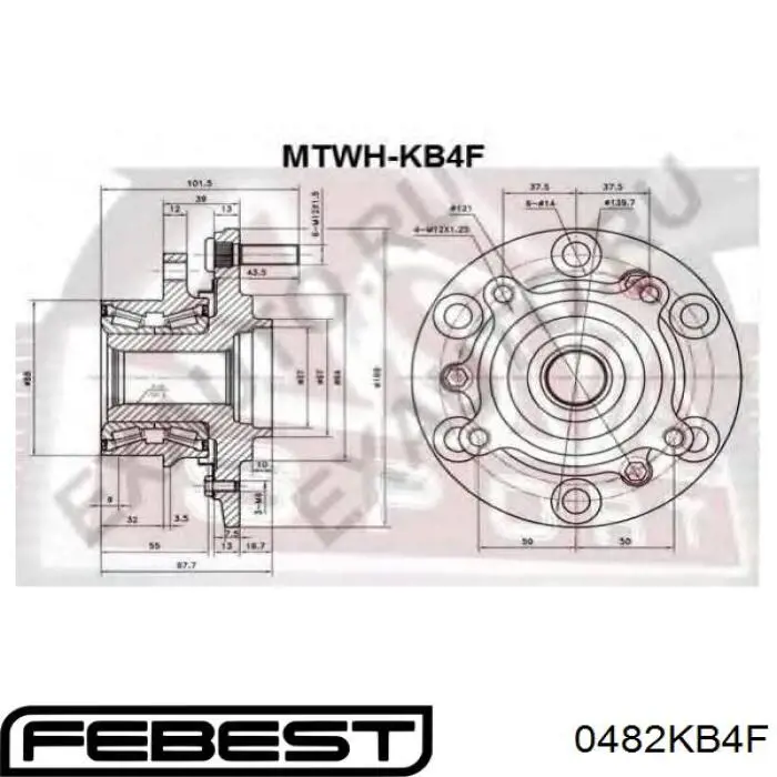 Ступица передняя 0482KB4F Febest