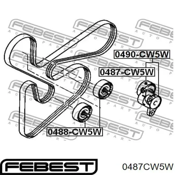 Купить 0487CW5W Febest Натяжной ролик