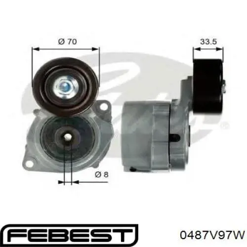 Ролик натяжителя Febest 0487V97W