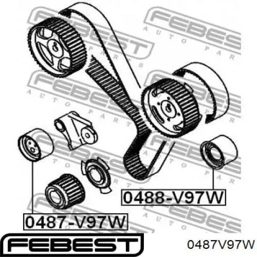 Ролик ГРМ 0487V97W Febest