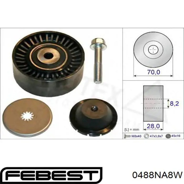 Купить 0488NA8W Febest Паразитный ролик