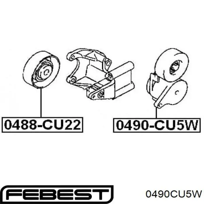 Купить 0490CU5W Febest Натяжитель приводного ремня