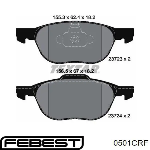 Передние тормозные колодки 0501CRF Febest