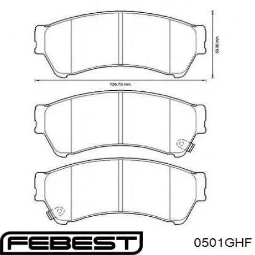 Купить 0501GHF Febest Колодки тормозные