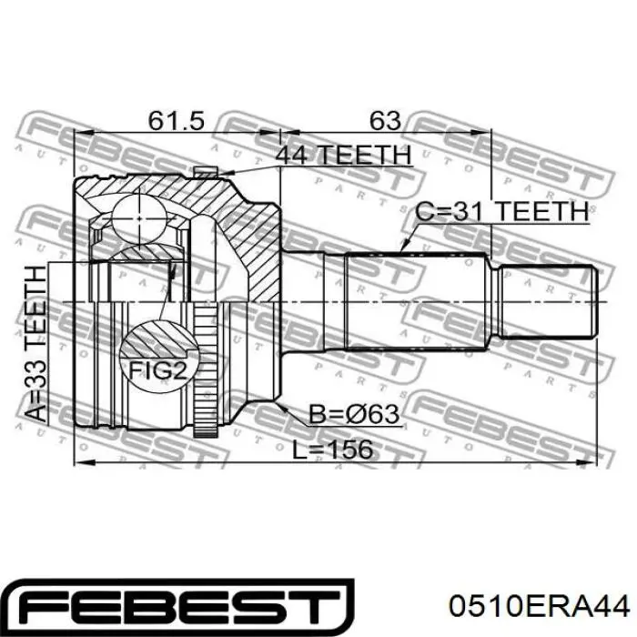 Граната колесная Febest 0510ERA44 цена, от 194.49 USD
