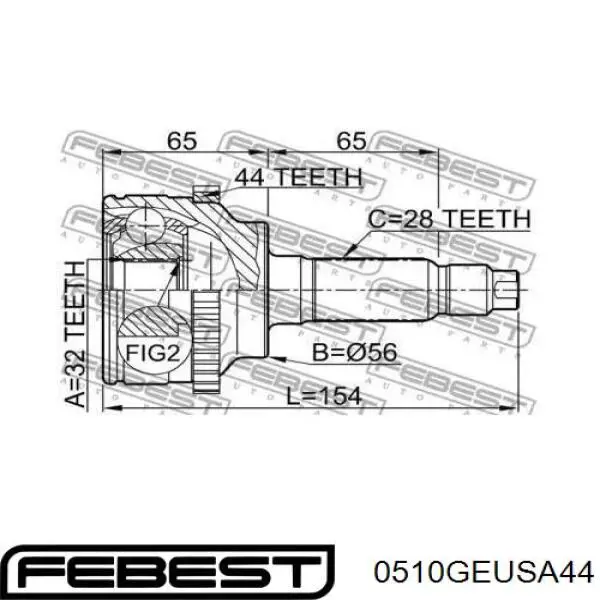 ШРУС наружный передний правый G59222510 Mazda