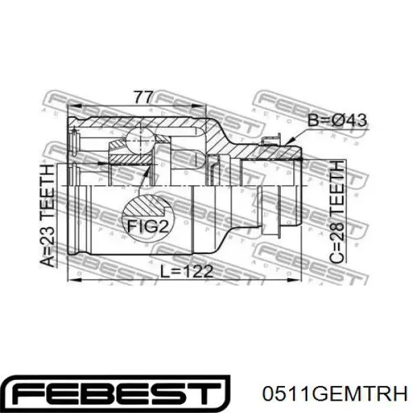 ШРУС внутренний правый 0511GEMTRH Febest