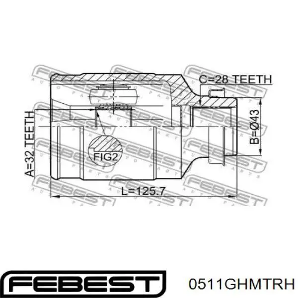 ШРУС внутренний передний правый Mazda GD7522520