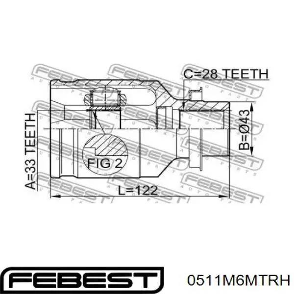 ШРУС внутренний правый GD3822520 Mazda