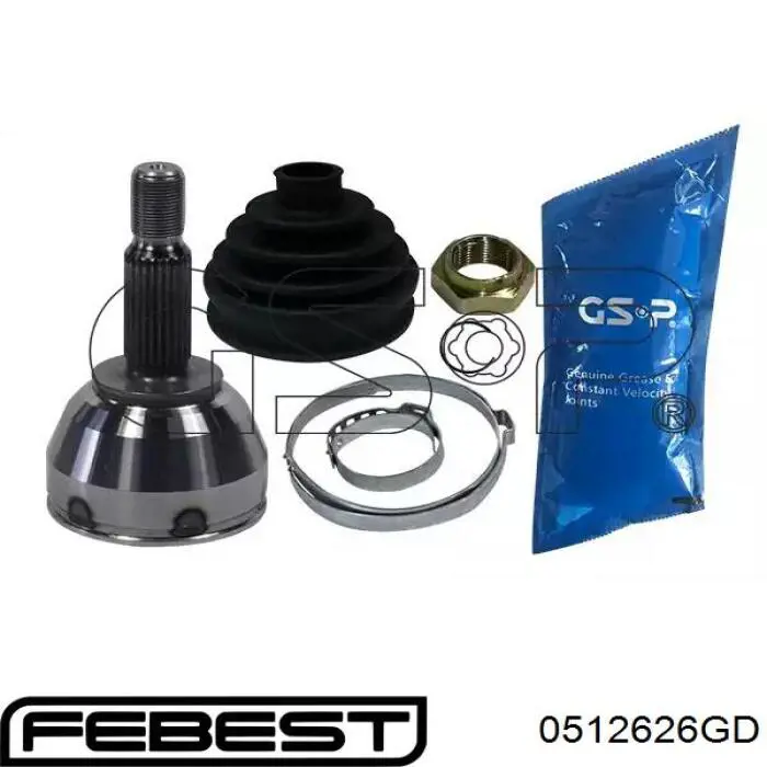 Вал привода полуоси 0512626GD Febest