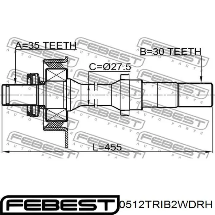 0512TRIB2WDRH Febest 