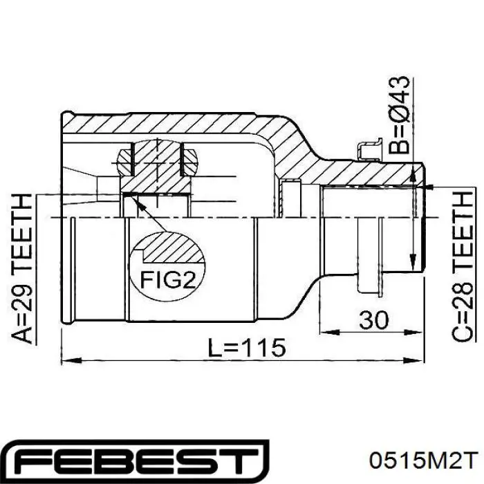Пыльник ШРУСа внутренний 0515M2T Febest