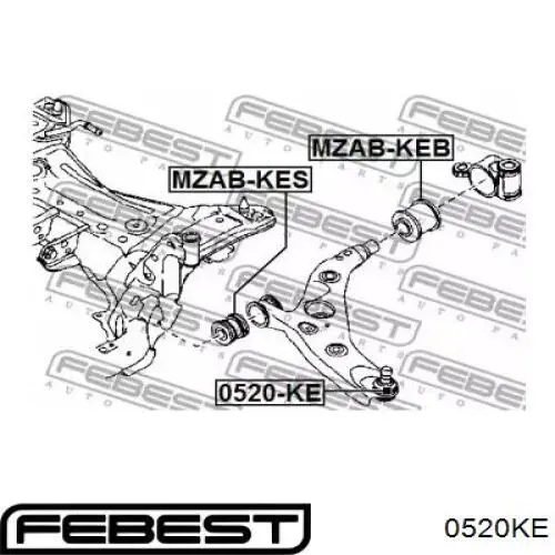 Нижняя шаровая опора 0520KE Febest