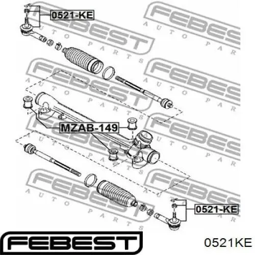 Купить 0521KE Febest Наконечник рулевой тяги, внешний