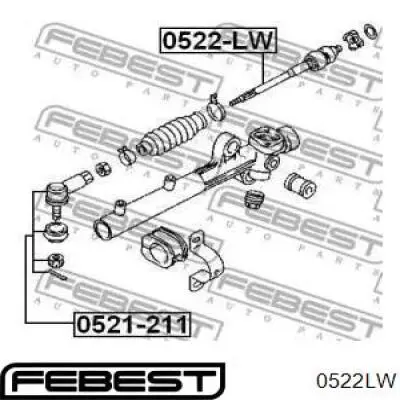 Рулевая тяга 0522LW Febest