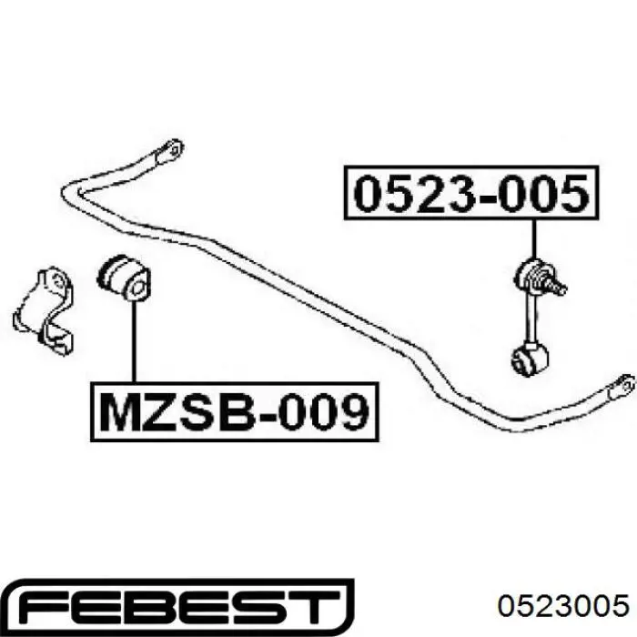 Стойка заднего стабилизатора 0523005 Febest