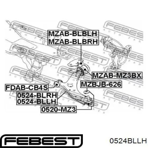 Купить 0524BLLH Febest Рычаг передней подвески левый