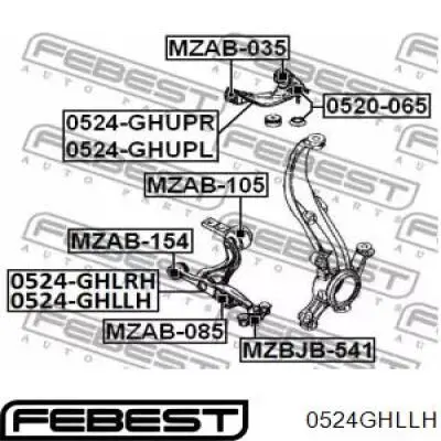 Рычаг передней подвески левый 0524GHLLH Febest