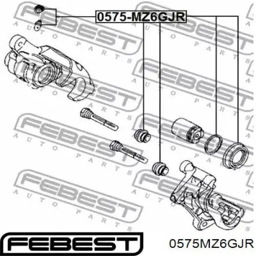 0575MZ6GJR Febest kit de reparação de suporte do freio traseiro