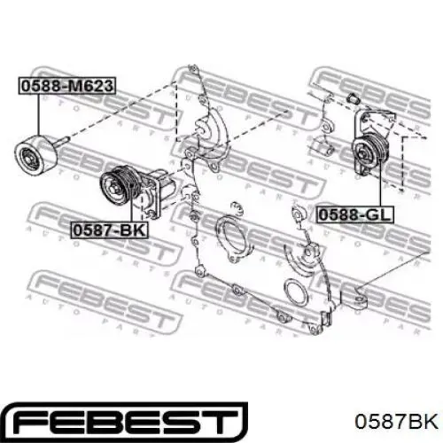 Натяжной ролик 0587BK Febest
