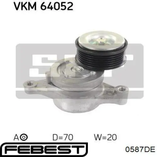 Купить 0587DE Febest Натяжной ролик