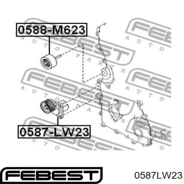 Купить 0587LW23 Febest Натяжитель приводного ремня