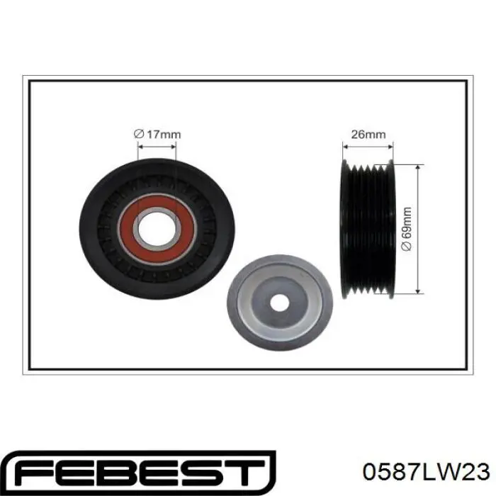 Натяжитель приводного ремня 0587LW23 Febest