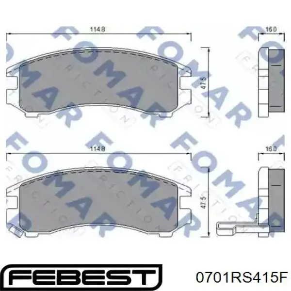 0701RS415F Febest Колодки передние