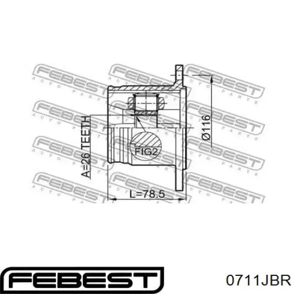 Купить 0711JBR Febest ШРУС внутренний задний