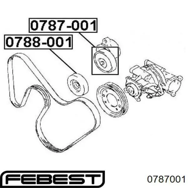 Купить 0787001 Febest Натяжной ролик