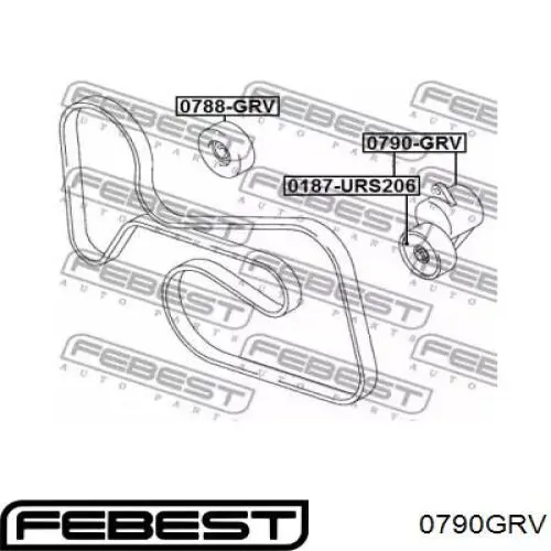 Купить 0790GRV Febest Натяжитель приводного ремня