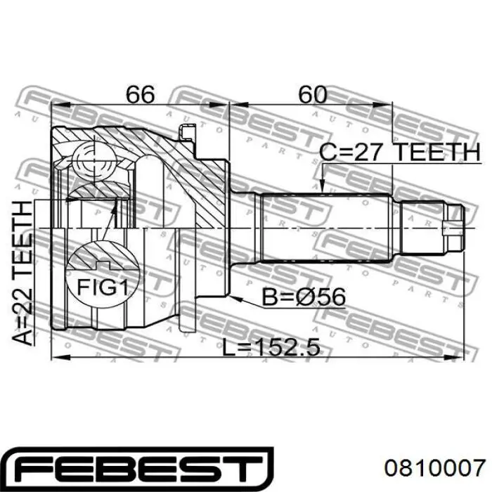 Граната колесная Febest 0810007 цена, от 41.29 USD
