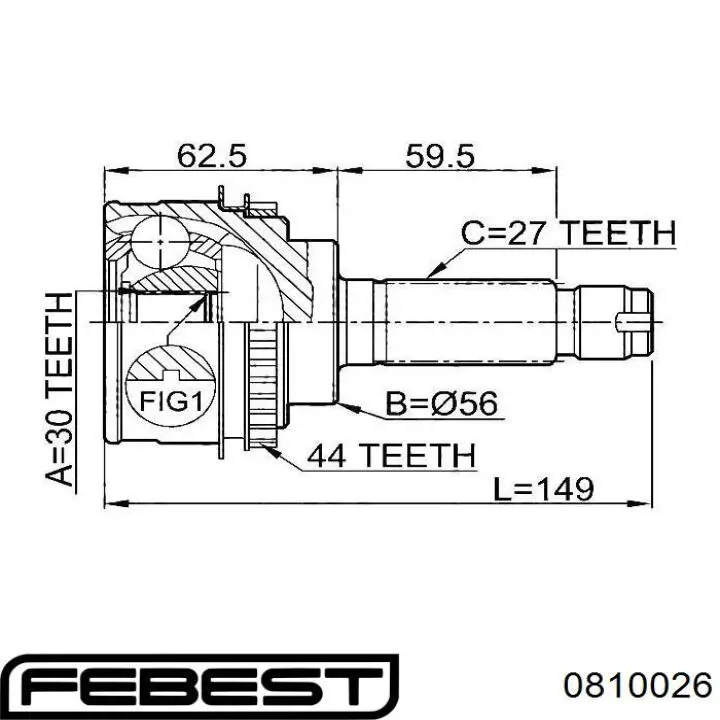 0810026 Febest Наружная граната