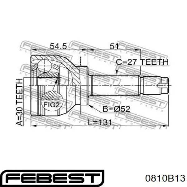 0810B13 Febest Наружная граната