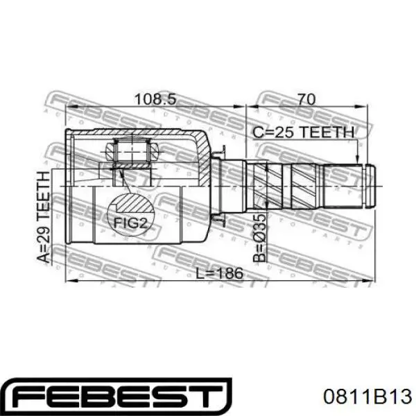 Шарнир угловых скоростей внутренний передний Q-fix Q1310442 цена, от 40.16 USD