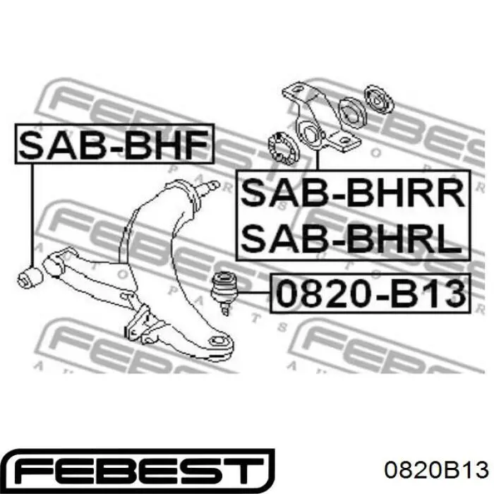 Нижняя шаровая опора 0820B13 Febest