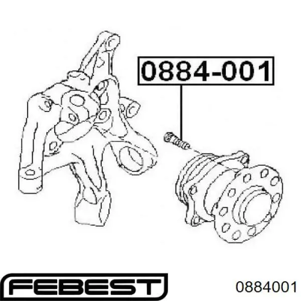 Шпилька колесная 0884001 Febest