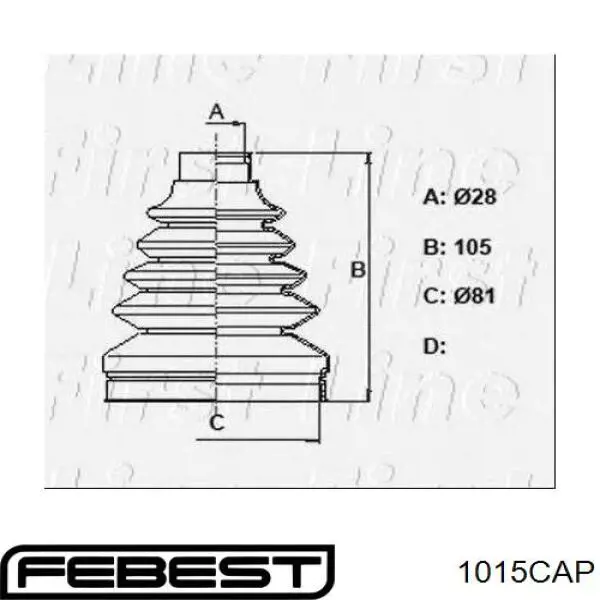 Купить 1015CAP Febest Пыльник гранаты внутренний, передней полуоси