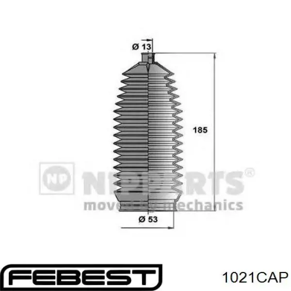 Наконечник рулевой тяги Febest 1021CAP