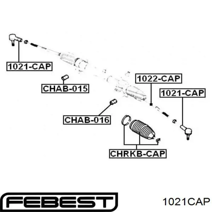 Купить 1021CAP Febest Наконечник рулевой тяги, внешний