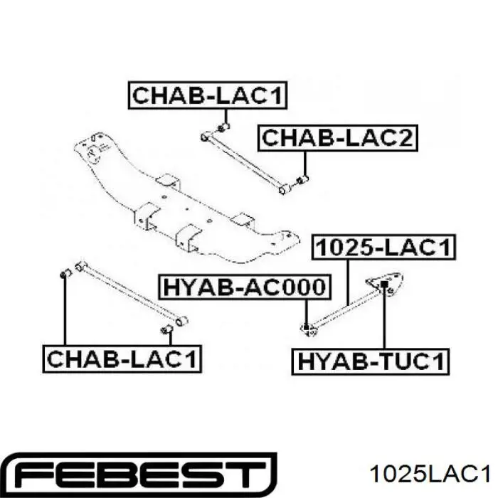 1025-LAC1 Febest тяга продольная задней подвески
